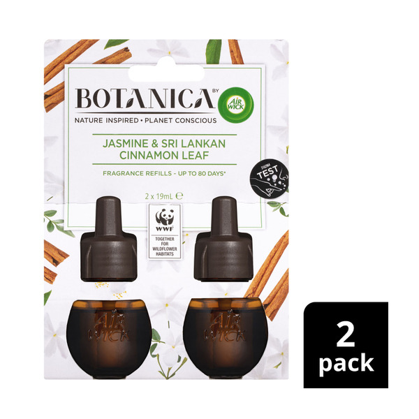 Botanica Jasmine & Sri Lankan Cinnamon Leaf Plug In Diffuser Refill 2x19mL 2 pack