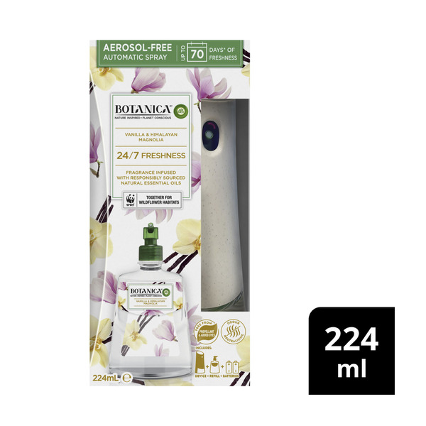 Botanica By Air Wick Vanilla & Himalayan Magnolia Automatic Spray Starter Kit