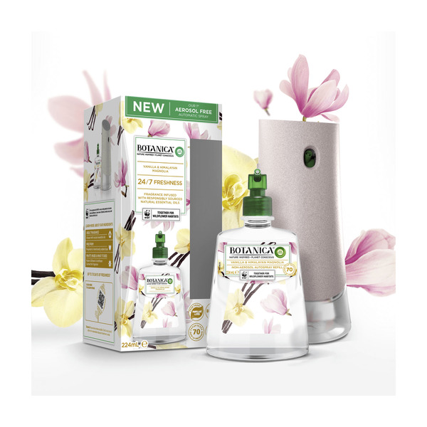 Botanica By Air Wick Vanilla & Himalayan Magnolia Automatic Spray Starter Kit