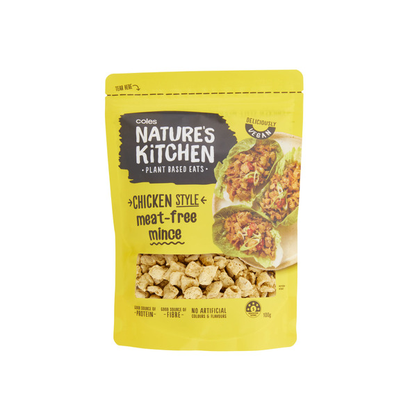 Calories in Coles Natures Kitchen Chicken Style Meat free Mince