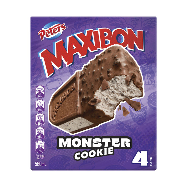 Peters Maxibon Ice Cream Monster Cookie 4 pack