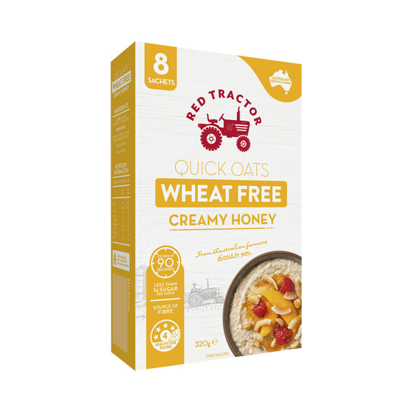 Red Tractor Wheat Free Oat Sachets Creamy Honey 8x40g