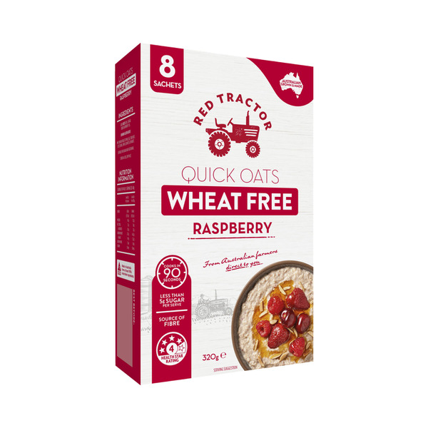 Red Tractor Wheat Free Oat Sachets Raspberry 8x40g