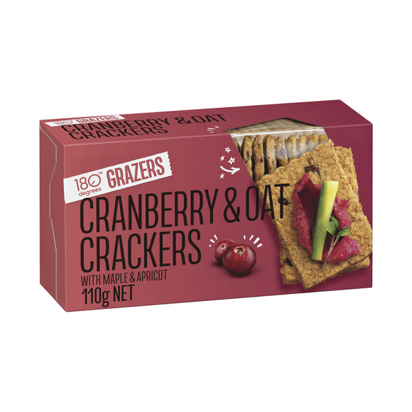 180 Degrees Grazers Crackers Cranberry & Oat | 110g