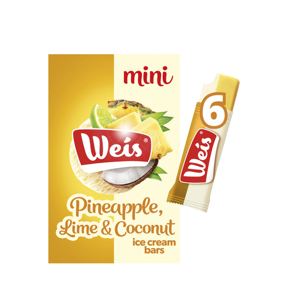 Weis Ice Confection Pineapple Lime & Coconut Bar 6 Pack