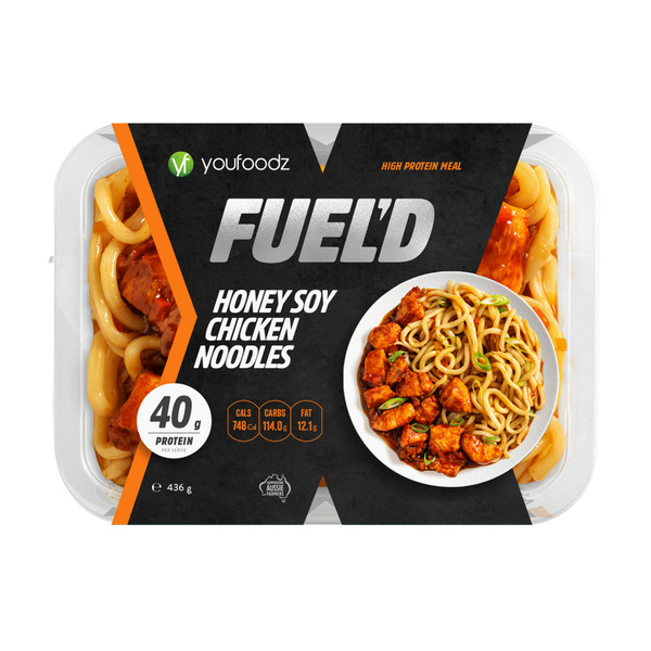 Calories in Youfoodz Fueld Honey Soy Chicken Noodles calcount