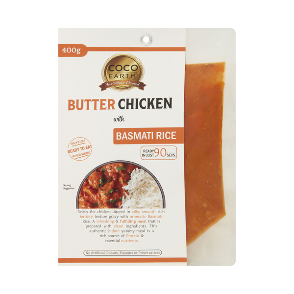 Buy Coco Earth Butter Chicken With Basmati Rice 400g | Coles