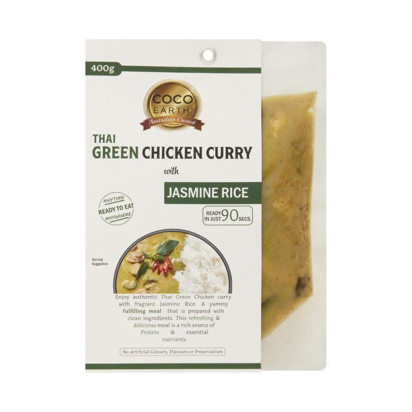 Coco Earth Thai Green Chicken Curry With Rice