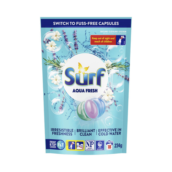 Buy Surf Laundry Capsules Aqua Fresh 18 Washes 18 pack | Coles