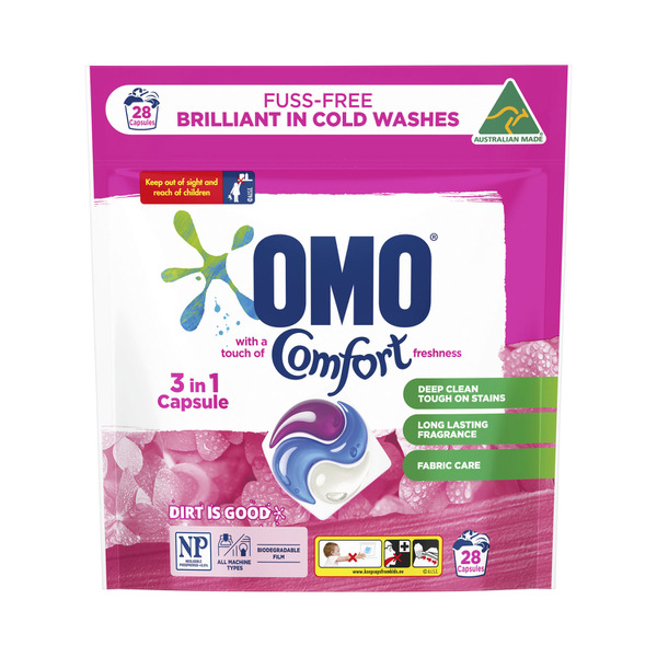 OMO Touch of Comfort 3 in 1 Laundry Capsules 28 Washes