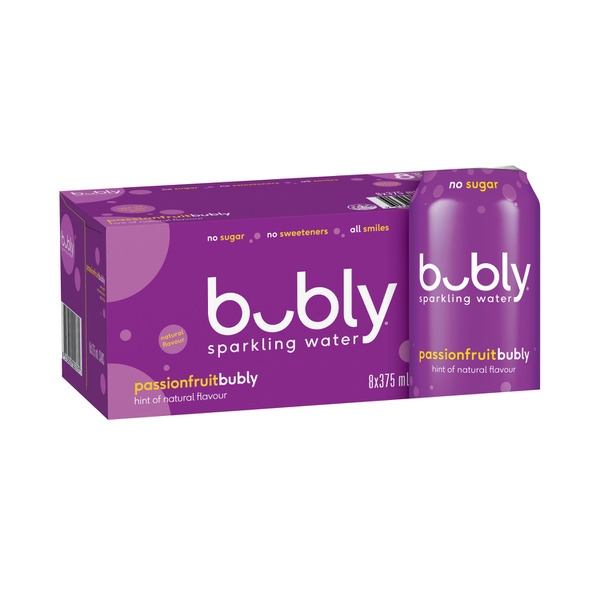 Bubly Sparkling Water Passionfruit 8x375ml