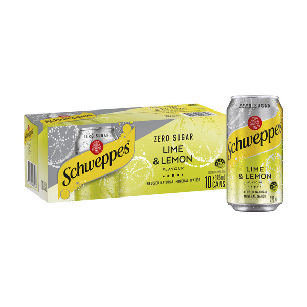 Schweppes Sparkling Water Lemon Lime 10x375mL