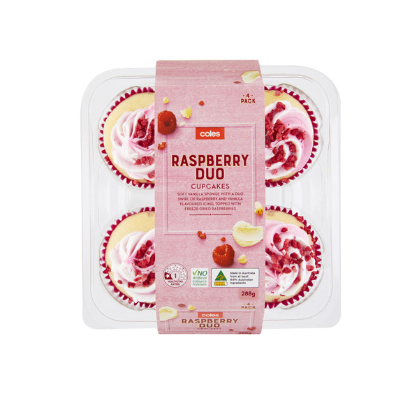 Coles Raspberry Duo Cupcakes 4 pack