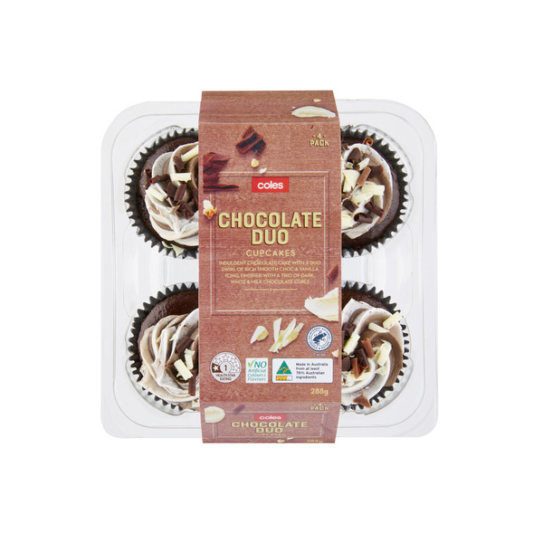 Coles Choc Duo Cupcakes 4 pack