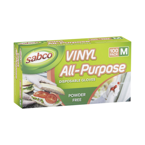 Sabco Vinyl Disposable Gloves Medium