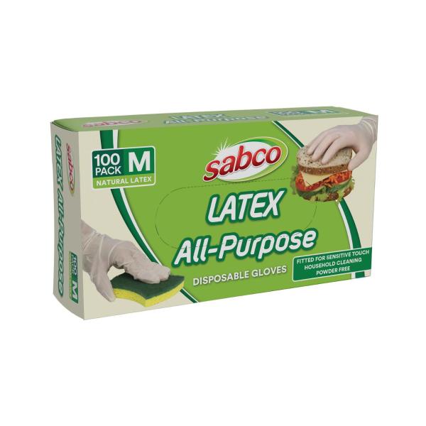 Sabco Latex Powder Free Disposable Gloves Medium 100 pack