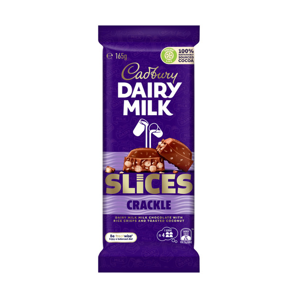 Cadbury Dairy Milk Slices Crackle Chocolate Block 165g