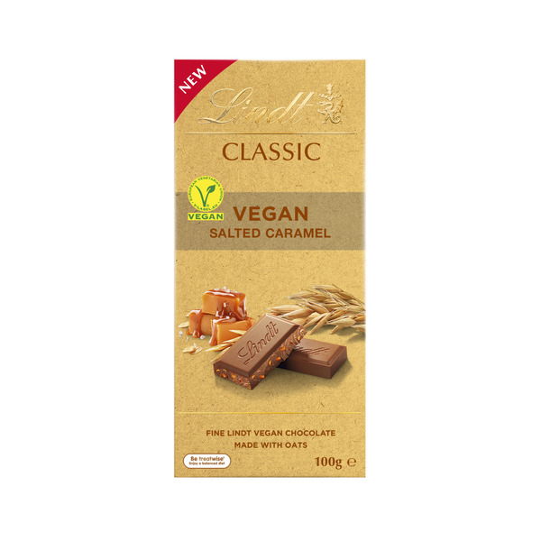 Calories in Lindt Classic Vegan Salted Caramel Chocolate Block