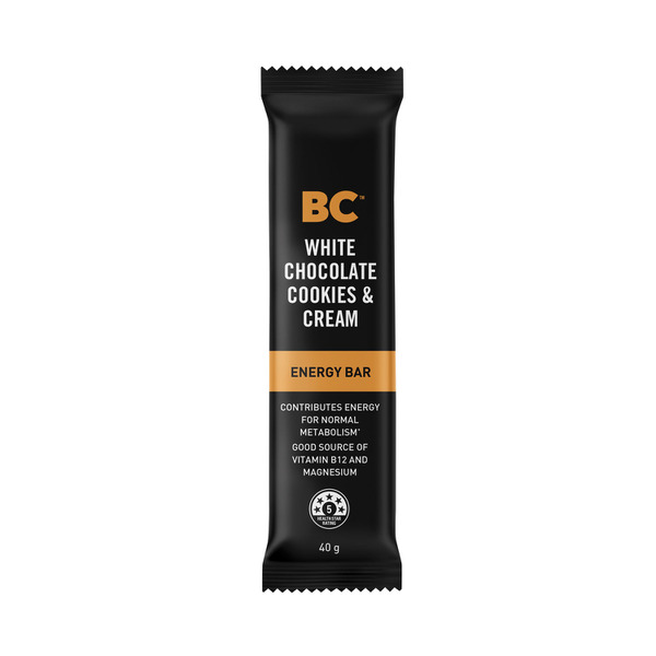 BC Snacks White Chocolate Cookies & Cream Energy Bar