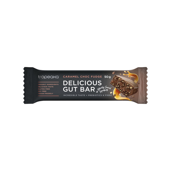 Buy Tropeaka Delicious Gut Bar Caramel Chocolate Fudge 50g Coles