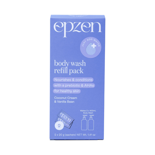 Epzen Body Wash Refill Sachets Coconut Cream & Vanilla Bean 2X20g