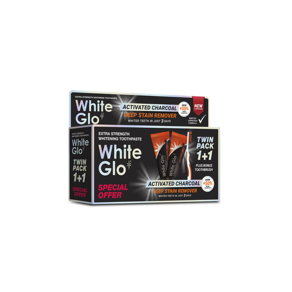 Buy White Glo Charcoal Deep Stain Remover Toothpaste 2 pack | Coles
