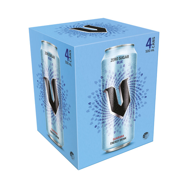 V Energy Drink Blue Sugar Free 4x500mL