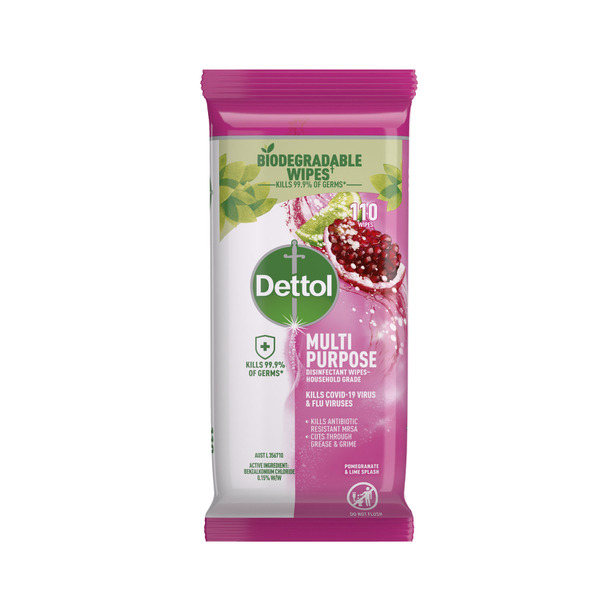 Dettol Multipurpose Disinfectant Cleaning Wipes Pomegranate