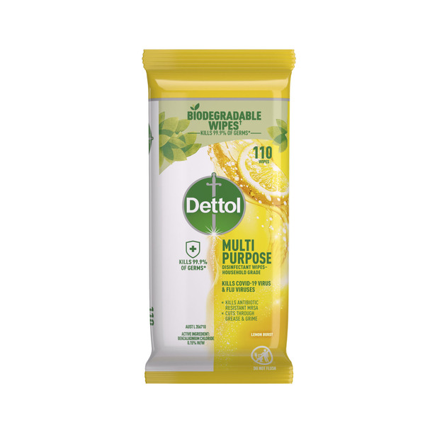 Dettol Multipurpose Disinfectant Cleaning Wipes Lemon