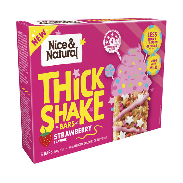 Nice & Natural Thickshake Bars Strawberry 6 Pack