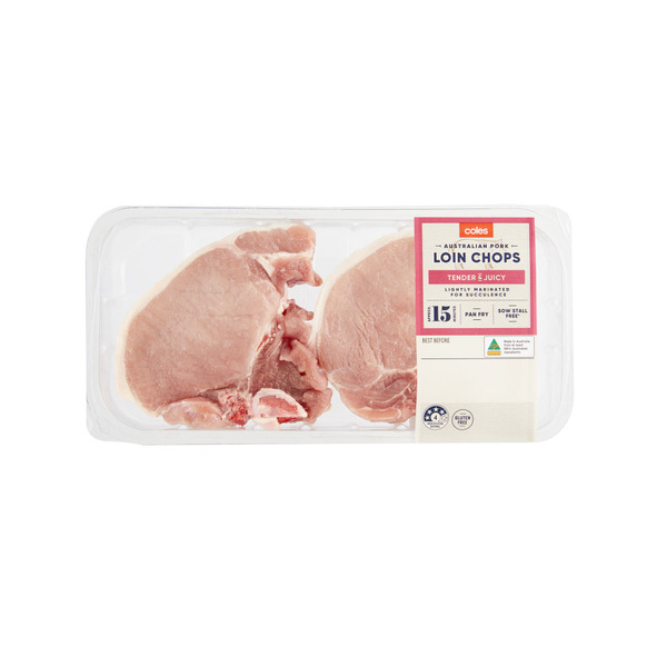 Buy Coles Pork Loin Chops Pork Loin Chops Lightly Marinated 450g Coles