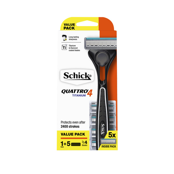 Schick Quattro Hybrid Razor Kit + 5 Refills