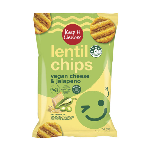 Keep It Cleaner Lentil Chips Vegan Cheese & Jalapeno