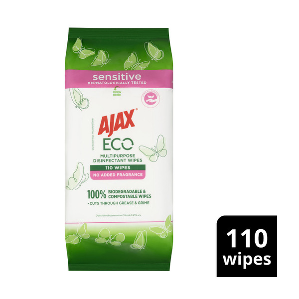 Ajax Wipes Eco Fragrance Free