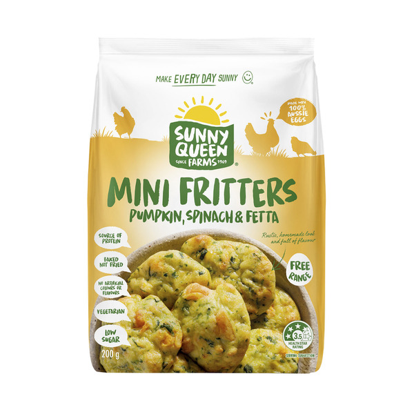 Sunny Queen Pumpkin Spinach Fetta Mini Fritters