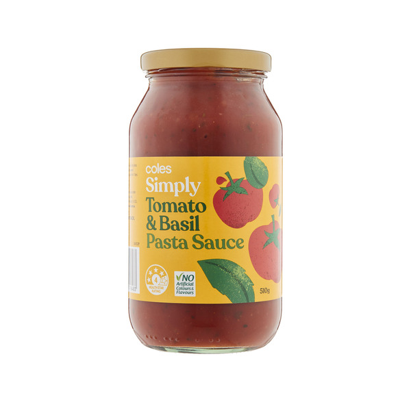 Buy Coles Simply Tomato Basil Pasta Sauce 510g Coles