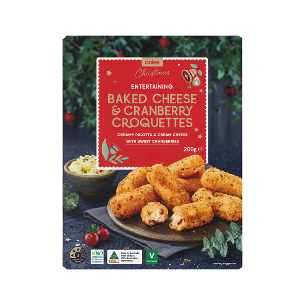 COLES BAKED CHEESE & CRANBERRY CROQUETTES