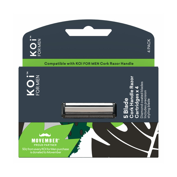 Buy KOi For Men Cork 5 Blade Cartridges 4 pack | Coles