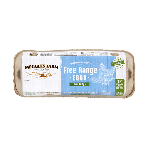 Meggles Free Range Eggs Xlarge 12 Pack | 700g