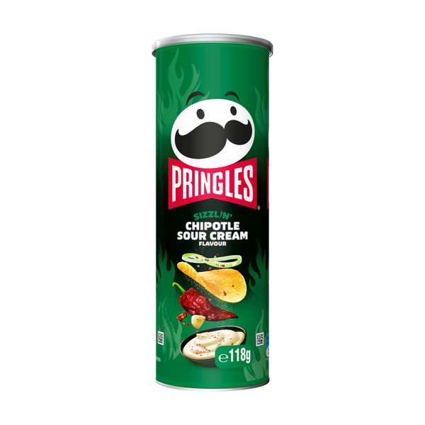 Pringles Sizzlin' Chipotle Sour Cream Flavour Stacked Potato Chips 118g