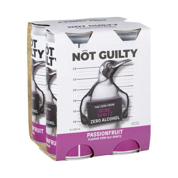 Not Guilty Non Alcoholic Passionfruit Spritz Wine 4x250mL