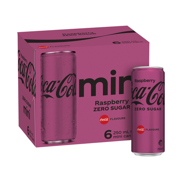 Coca-Cola Zero Raspberry Coke Cans 6X250mL