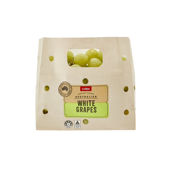 Calories in Coles White Seedless Grapes Loose