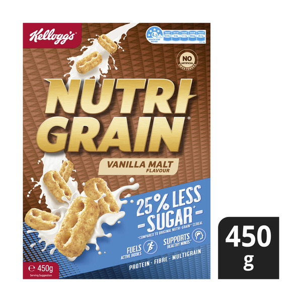 Kellogg's Nutri Grain Vanilla Malt 25% Less Sugar 450g