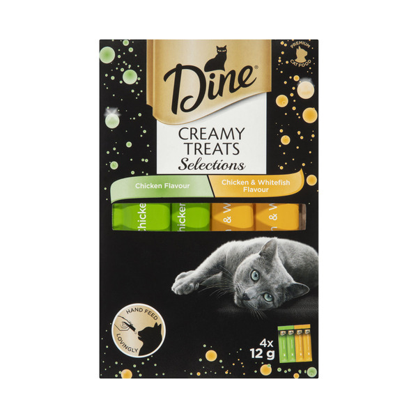 Dine Creamy Treats Cat Food Chicken & Chicken Whitefish 4X12g | 4 pack