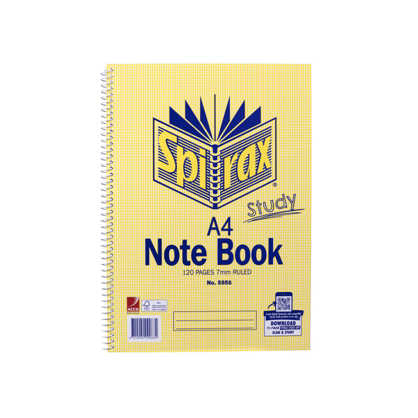 Spirax A4 Notebook 120 Page