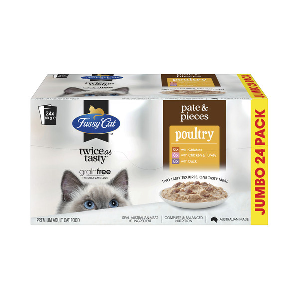 Buy Fussy Cat Twice As Tasty Pate & Pieces Poultry Picks Cat Food ...