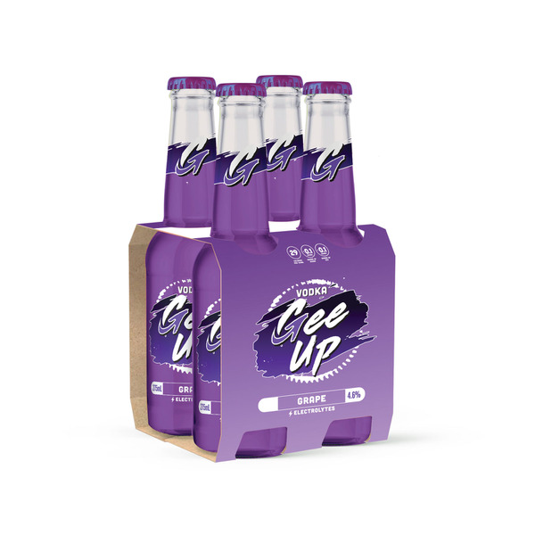 Buy Gee Up Grape Vodka Bottle 275mL 4 Pack | Coles