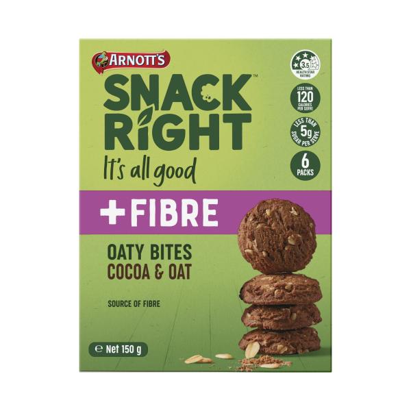 Arnotts Snackright Bites Biscuits Cocoa & Oat 150g