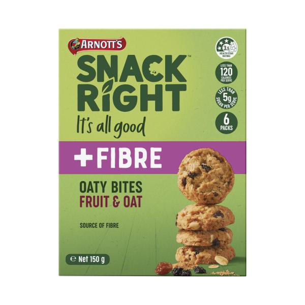 Arnotts Snackright Bites Biscuits Fruit & Oat 150g